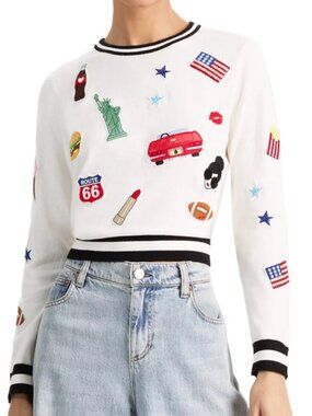 Alice and Olivia Carolann Americana Sweater